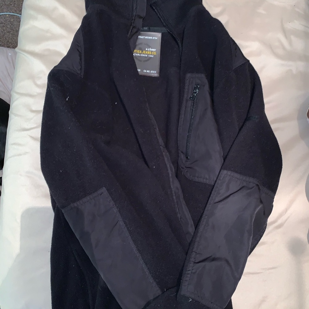 Black zip up fleece jacket